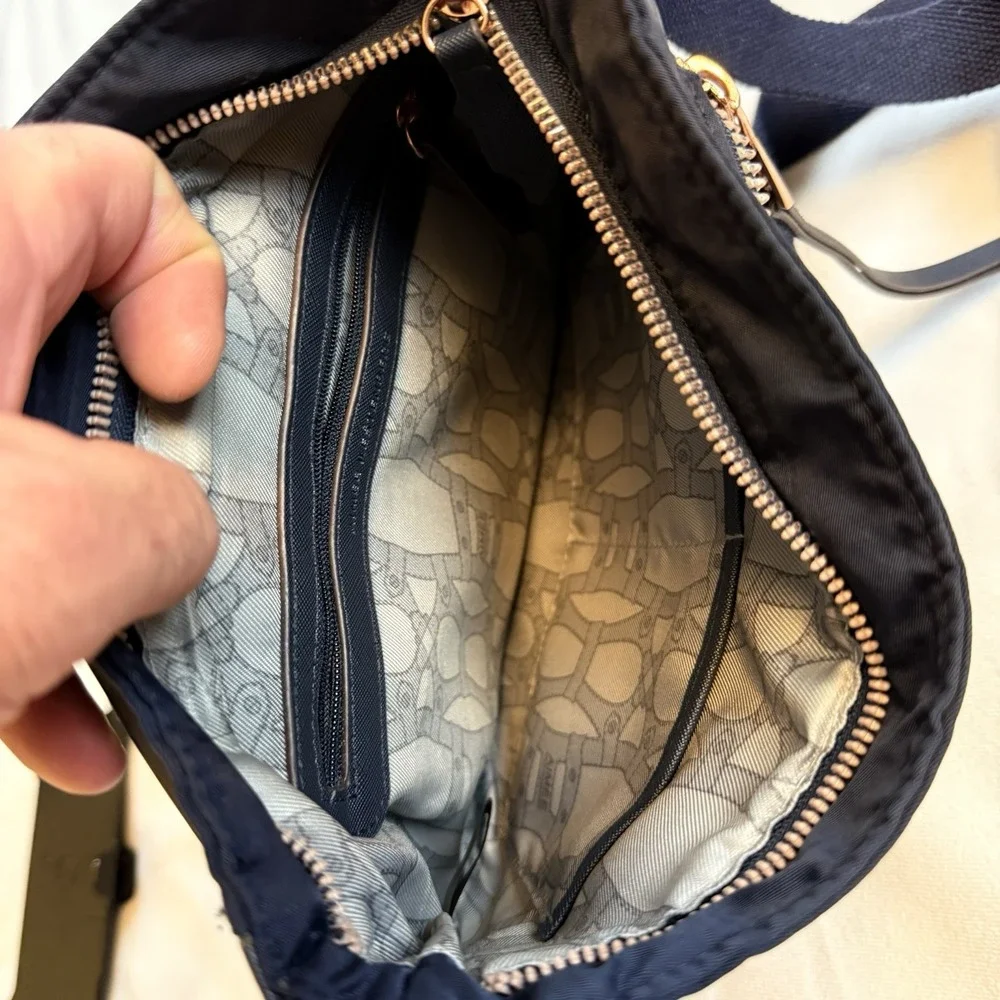 Aimee Kestenberg Women's Messenger Bag Dark Blue‎ Nylon Crossbody Bag EUC